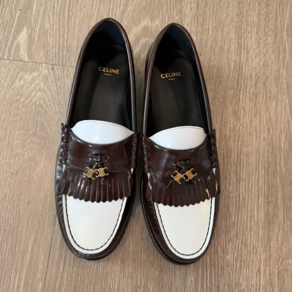 Celine Luco Polished Maillons Triomphe Moccasin Loafers
